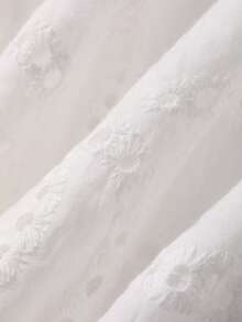 DAZY 白色镂空刺绣沙滩度假休闲半身裙，女士春夏款 - 白色 - 查看 7