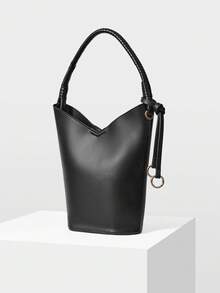 MOTF WOMEN'S SHOULDER BAG, EXQUISITE AND SIMPLE BUCKET BAG. - Black - View 2