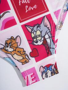 TOM & JERRY X SHEIN Bộ 3 món đồ bơi kiểu dáng thường ngày dễ thương dành cho bé gái. - Nhiều màu - Xem 6