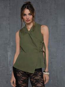 COUREZ 实用无袖迷你连衣裙 / Y2K 夏季女装 绿色连衣裙 无袖连衣裙 中长连衣裙 外出穿搭 夏季穿搭 夏季连衣裙 春假穿搭 音乐节穿搭 演唱会穿搭 - 綠色 - 查看 4