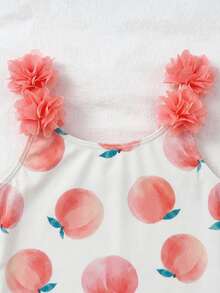Emery Rose Kids Emery Rose Kids Bộ đồ bơi liền thân kẻ sọc, nơ và hoa cho bé gái - Hồng - Xem 5