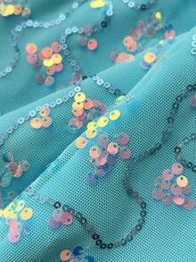 Elamini 女士夏季蓝色串珠吊带背心和迷你裙两件套，性感海滩度假风 - 藍色 - 查看 6