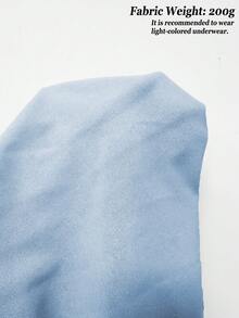 Elenzga 大码女士优雅纯色高弹面料吊带裹身系带连衣裙，后腰处饰有蝴蝶结，腰部褶皱设计，大码半身裙，百搭款式，适合派对、音乐节、休闲、度假、约会、情人节等场合，中长款吊带裙 - 藍色 - 查看 8