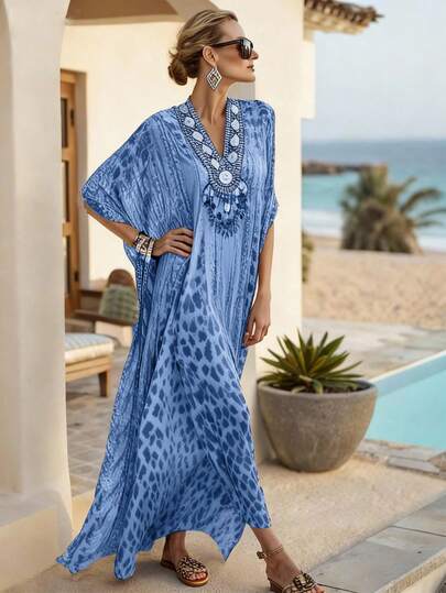 Wandoria Vestido elegante de estampado de leopardo estilo bohemio, adecuado para uso diario, bodas, eventos formales, ir al trabajo, fiestas de graduación, vacaciones, citas, fiestas, Halloween, Navidad, Año Nuevo, Acción de Gracias, bodas