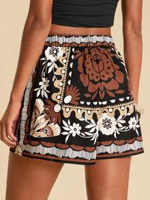 Travachic 女士宽松印花梭织短裤，春夏度假款 - 彩色 - 查看 2