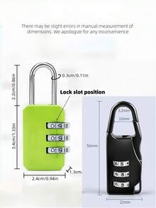 3PCS Mini Combination Locks Alloy Material Multi Color Options Anti Theft Security For Pencil Case Suitcase Backpack Drawer Locker Travel School Office - Multicolor - View 4
