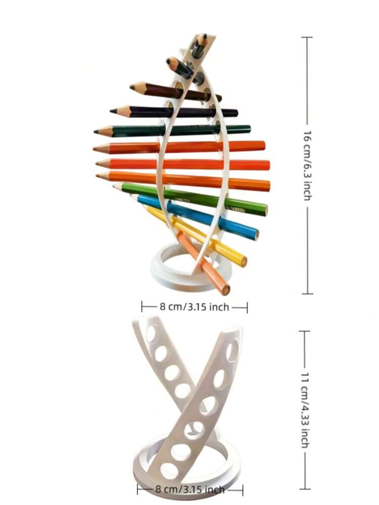 Joivida Giá đỡ bút hình xoắn kép DNA in 3D 16cm/11cm, giá để bút xoay sáng tạo, giá đựng bút trang trí nghệ thuật gen độc đáo, giá trưng bày bút chì màu hình xoắn ốc, hộp đựng văn phòng phẩm cho văn phòng, trường học, nhà, hộp đựng bút chủ đề khoa học làm quà tặng cho học sinh, nghệ sĩ, có 2 kiểu dáng. - Nhiều màu - Xem 3