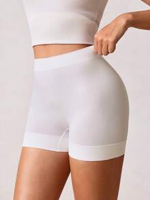 1 Quần lót Boxer đơn giản không đường may, thoải mái và thoáng khí, đồ lót trong suốt một phần - trắng - Xem 4