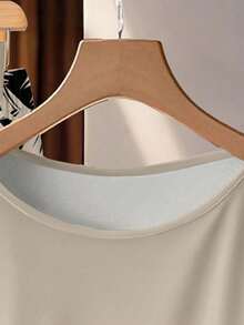 SHEIN Clasi 女士卡其色系带蝴蝶结衬衫和直筒裤两件套 - 彩色 - 查看 3