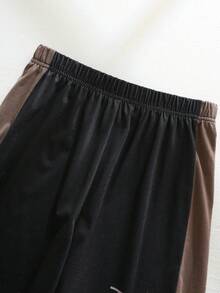 2件套儿童/青少年男童休闲撞色Y2K摩托车风圆领短袖T恤短裤套装，适合夏季穿着，时尚经典国王印花短裤套装，适合日常穿着、旅行、户外活动、夏季海滩度假，2026春夏新款男童时尚服装套装 - 黑色 - 查看 6