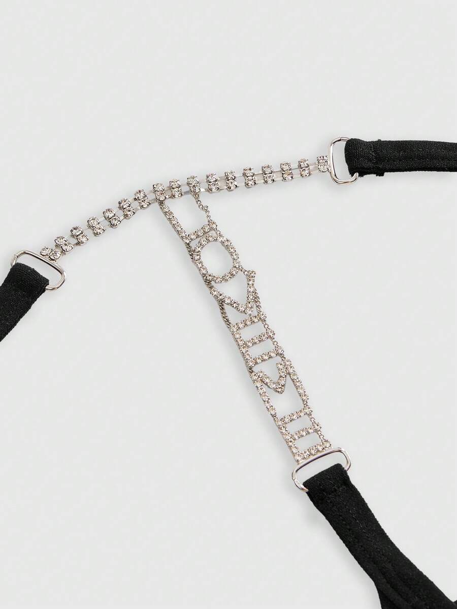 Quần lót G-string nữ kiểu Gothic với dây xích kim loại hình bướm. - Nhiều màu - Xem 1