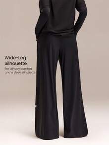 GLOWMODE X Reem Modest 1PC All-Day Ease Cooling Quick-Dry Sun Protection Adjustable Drawstring Waist Slip Pockets Wide-Leg Pants Training Running Workout Gym Daily - Black - View 3