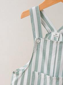 2件套男童休闲条纹背带裤，适合夏季日常穿着 - 彩色 - 查看 6