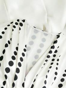 Airaco Đầm nữ thanh lịch cổ chữ V phối họa tiết chấm bi, thích hợp cho mùa hè. - Nhiều màu - Xem 5