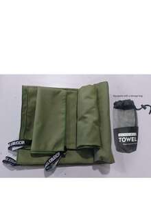 3pcs Quick Dry Camping Towels, Super Soft Microfiber Travel Towels, 1 Pack 3 Sizes, Quick Dry Towel Set, Suitable For Camping, Beach, Gym, Sports, Yoga And Swimming Pool, Essential For Outdoor Activities And Beach In Spring - Olive Green - View 5