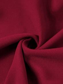 Ellevyn Plus Size Women's Solid Color 3/4 Sleeve Robe And Rhinestone Decor Robe Elegant Set - Burgundy - View 11