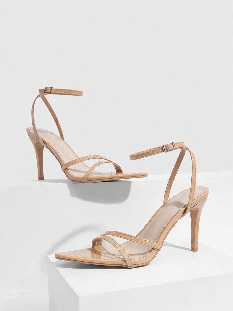 CUCCOO SZL Women Shoes Summer New Pointed Stiletto Roman Cross With Patent Leather Sexy Party Women's High Heels Sandals