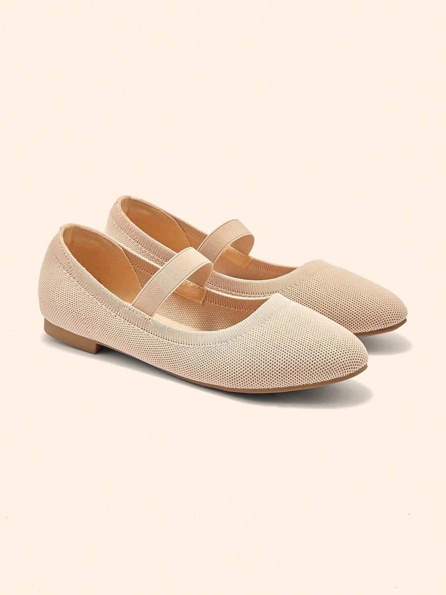 CUCCOO BASICS Women's Round Toe Flat Brown Strap Elastic Comfort Breathable Mary Jane Flats, Suitable For Daily Commute And Casual Wear - Rose Gold - View 1