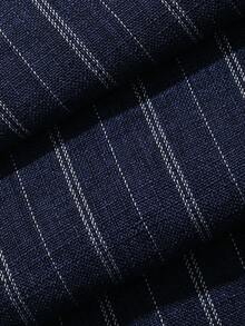 Livesso 夏季度假装扮：串珠V领条纹宽松中长连衣裙（女款） - 藏蓝色 - 查看 7