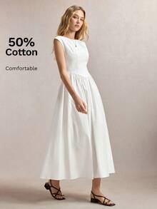 BizChic White Dress Vintage French Elegant Business Formal Wedding Countryside Slouchy Luxury Dating Garden Party Day Party Daily Back To School Birthday - White - View 4