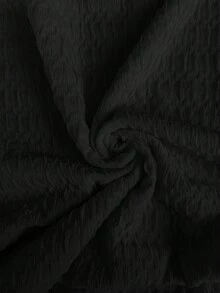 SHEIN LUNE 女士休闲纯色纹理无袖背心，春夏日常基本款 - 黑色 - 查看 9
