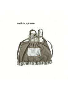 1. 条纹印花围裙，带肩带，防油防污公主裙 - 多色 - 查看 12