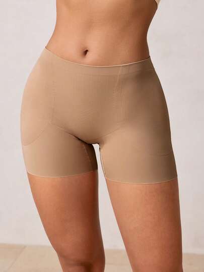 1件装女士束腰塑形短裤，带臀垫，无缝塑形收腹内裤