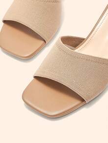 CUCCOO BASICS Women's Fashionable Versatile Minimalist High Heel Sandals Summer Shoes - Apricot - View 2