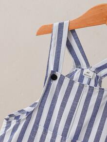 2件套男童休闲条纹背带裤，适合夏季日常穿着 - 彩色 - 查看 8