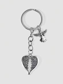 MortiRose Wings Charm Keychain Valentine's Day Valentines Car Accessories Bag Charm School Cartoon Cute Goth Y2k - Silver - View 1