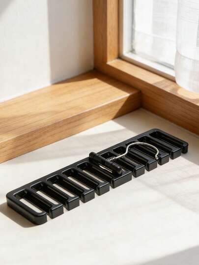 1pc 10-Slot Belt Hanger For Closet, Multi-Functional Belt Organizer Rack, Space Saving Tie Scarf Storage Holder, Wardrobe Accessory Organizer For Men Women