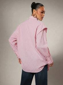 Hauture Camisa con hombros exagerados y nudo delantero - Multicolor - Ver 2