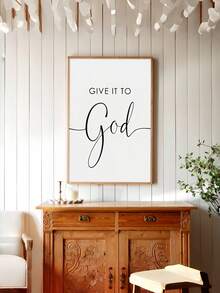 1PC 3PCS GIVE IT TO GOD AND GO TO SLEEP PRINT CANVAS PAINTINGS INSPIRATIONAL QUOTE POSTER RELIGIOUS CHRISTIAN WALL ART RELAXING TRUST SLEEP REMINDER BEDROOM HOME DECOR UNFRAMED - Multicolor - View 4