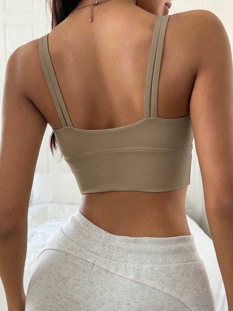 Lightweight Shaping Solid Color Minimalist Sports Bra, Can Be Worn Outerwear
