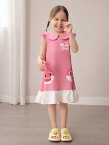 BABY SHARK X SHEIN Dép lê trẻ em màu be nhạt hình cá hoạt hình dễ thương cho bé gái và bé trai, đế chống trượt, nhanh khô, chất liệu EVA nhẹ và bền, thích hợp sử dụng trong nhà, phòng tắm, sân chơi, hồ bơi, bãi biển, ngoài trời, unisex. - Màu be - Xem 4