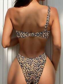 Swim SXY Đồ bơi liền thân hở lưng họa tiết da báo gợi cảm cho kỳ nghỉ hè năm 2025 dành cho nữ - Nhiều màu - Xem 2