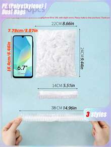 280-300 CÁI/90-100 CÁI/55-60 CÁI Vỏ nhựa trong suốt chống rách, Túi nhựa màng PE, Vỏ bọc bằng màng bọc thực phẩm cho bát đựng thức ăn thừa, Vật dụng nhà bếp thiết yếu giúp thực phẩm luôn tươi ngon - Nhiều màu - Xem 2
