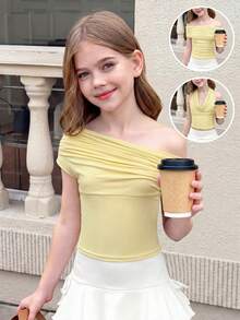 SHEIN 3 Áo thun cho bé gái tuổi teen - Nhiều màu - Xem 7