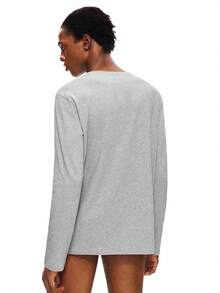 Rest Era Áo thun nam thêu chữ đa năng thường ngày - Xám - Xem 2