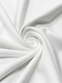 GlowEve CURVE Plus Size Women 2pcs Women's Fashion Round Neck Embroidered Print Contrast Trim T-Shirt, Casual Elastic Waist Embroidered Wide Leg Pants Set - White - View 4