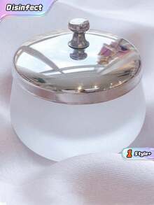 SHEIN 1 Chiếc cốc đựng bột acrylic dạng lỏng có nắp kim loại kèm nắp, thích hợp dùng trong nghệ thuật làm móng. - trắng - Xem 1