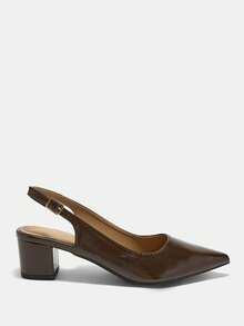 CUCCOO CURVES Zapatos de tacón alto elegantes de punta cerrada para damas en primavera y verano - Café - Ver 2
