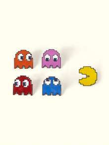 Popjeli 5 Creative Video Game Pixel Classic Maze Character, Cute Alloy Brooch Combination, Clothing Decoration Badge, Bag Decoration Badge, Universal For All Seasons - Multicolor - View 2