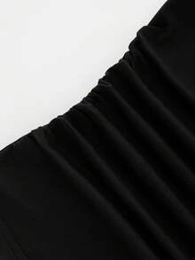 SHEIN Franclia 女士纯色百褶休闲上衣和修身迷你裙两件套 - 彩色 - 查看 6