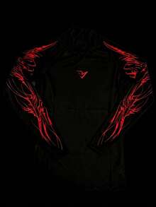 RISE LYT Áo thun dài tay nam in họa tiết hình học, thích hợp cho tập luyện thể thao thường ngày. - màu đen - Xem 4