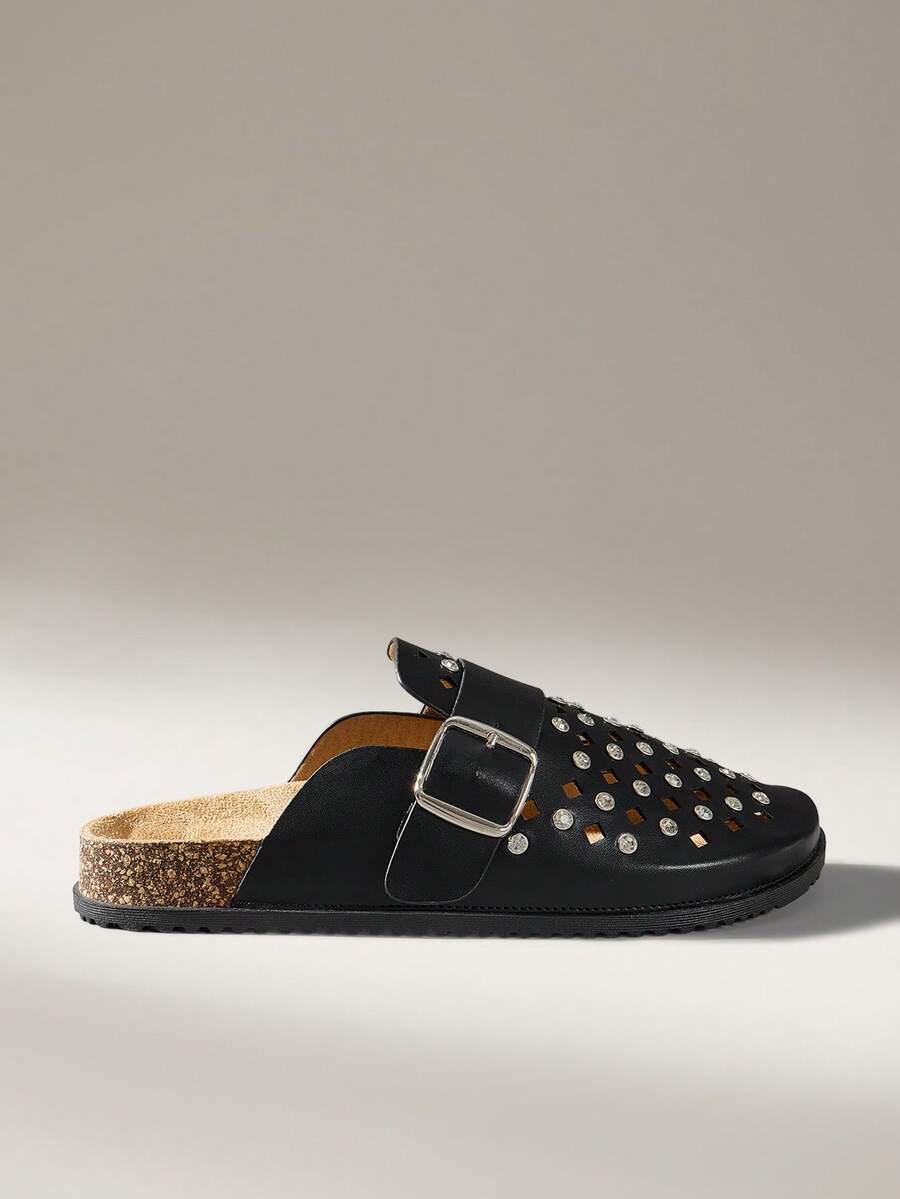 Solecia Women's Platform Mullers - Black - View 1