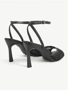 CUCCOO CHICEST Ivory Round Toe Lace Pearl Elegant Wedding Party High Heel Sandals For Women For Christmas Spring Shoes Summer Shoes - Lace No. 1 Black - View 3
