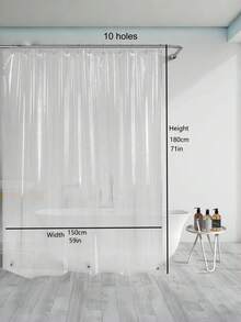 1 Tấm lót rèm tắm PEVA dày dặn, 8 sợi, trong suốt. Thích hợp dùng làm vách ngăn phòng tắm và rèm tắm. Bao gồm 12 vòng treo rèm tắm bằng nhựa. Chống thấm nước và thích hợp sử dụng trong phòng tắm và ban công. Có nhiều kích cỡ khác nhau. - Trong sáng - Xem 7