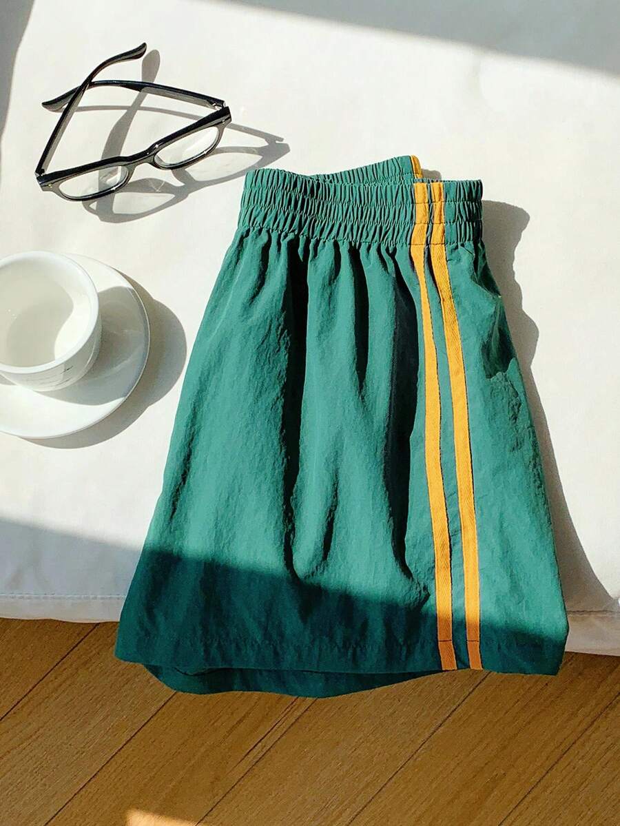 Comfortcana 女士弹力腰侧条纹休闲短裤 - 彩色 - 查看 1