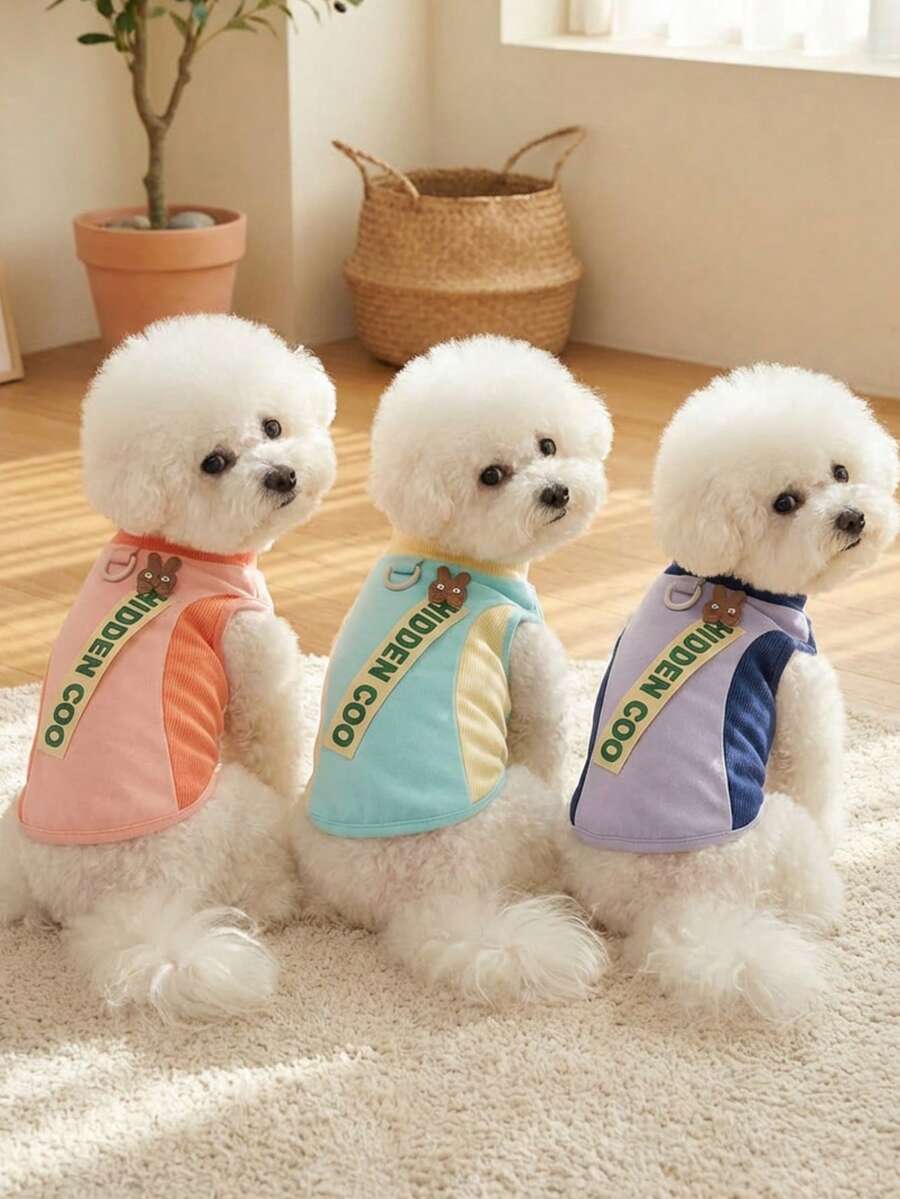 PETSIN 宠物春季新款狗狗服装 动物用品 宠物服装 狗狗背心 猫咪T恤 泰迪熊套装 小型动物服装 休闲酷炫背心 狗狗服装 猫咪服装 春夏两季新款背心